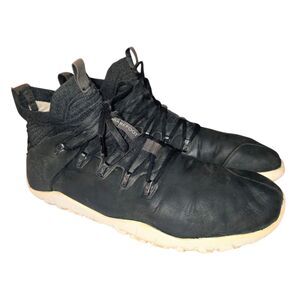 VIVO BAREFOOT OBSIDIAN Sz 13 Black Distressed Leather Lace Up Trail Hiking Shoes